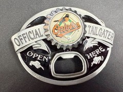 Official Tailgater Baltimore Orioles MLB Siskiyou Belt Buckle & Bottle Opener