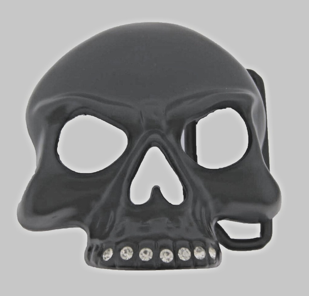 Black Skull Belt Buckles Men Skeleton Rhinestones Halloween Party Costume Pirate