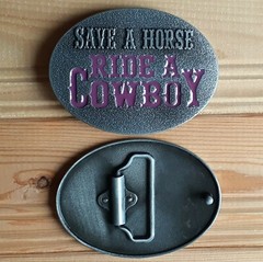 Save a horse ride a cowboy Cowgirl western country woman belt buckle