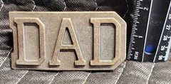 PA05158 REALLY NICE **DAD** (COLLEGIATE TYPE) NOVELTY BRASSTONE BELT BUCKLE