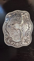 Nocona Men&rsquo;s Rectangle Rope Edge Steer Skull Boxed Buckle