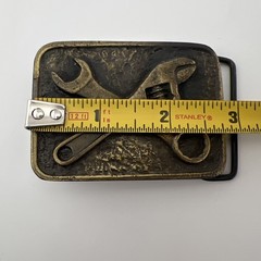 Men&rsquo;s Metal and Brass Belt Buckle Rectangular Mechanic Handiman Tools Design