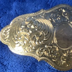 Vintage Montana Silversmiths 22K Gold Plate All Gold Western Belt Buckle Blank