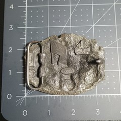 Buckle: Vietnam Veteran. Soldiers & Helicopter Design. Commemorative Pewter