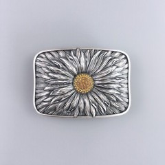 Vintage Silver Plated Rhinestones Blooming Daisy Bling Belt Buckle also US Stock