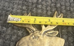 Vintage 1970’s Brass Moose Elk Head Wildlife Belt Buckle 4” #4047