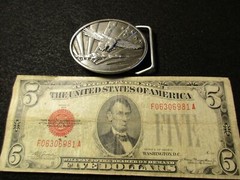 SOLID PEWTER BELT BUCKLE, « EAGLE » 3-D DESIGN, SISKIYOU CO. MAN-1222*07066