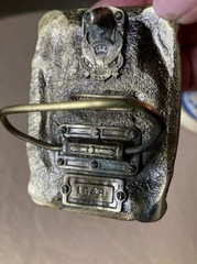 Belt Buckle 1986 USA American Firefighter « No Sleep Tonight » Brass, Enamel