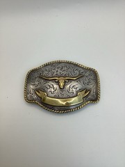 Nocona Western LONGHORN Bull Skull Belt Buckle 37229