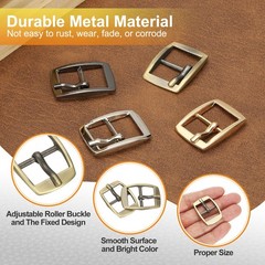 6 Pcs 0.8 Inch Single Prong Buckles Square Center Bar Buckles, Bronze
