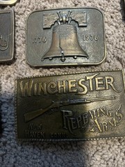 Brass And Pewter Belt Buckles
