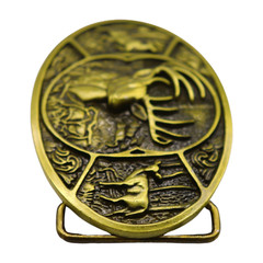 Men Gold Metal Belt Buckle Deer Nature Hunter Western Fashion Cowboys Jeans Pant