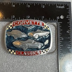 Corvette Classics Belt Buckle Metal Cars Racing Emblem Reissue