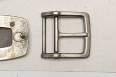 Lot of 9 Assorted Belt Buckles 1.5” Silvertone Brass Nickel Leather Crafter