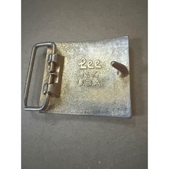 Vintage Lee NY USA Belt Buckle Gold Letter J Initial Silver Tone Enamel Mens
