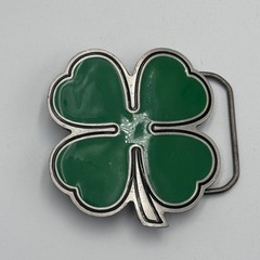 Great American Products 2001 Green Four Leaf Clover Fine Pewter Belt Buckle 4602