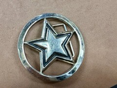 Famous Stars & Straps Five Point Star Logo See-Trough Silver Color Belt Buckle