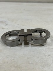 Ferragamo Gancini Silver Double Ring Belt Buckle Made in Italy Buckle Only