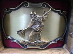 Vintage 1980 Raintree 24K Gold Overlay Fisherman 3.5&Prime; Belt Buckle