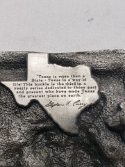 1984 Texas Commemorative Belt Buckle Limited Edition #1326/5000 Pewter Tone