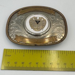 Vintage German Silver Masonic 32nd Degree Scottish Rite Western Belt Buckle