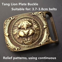 Men&rsquo;s solid pure brass embossed plate belt buckle head casual smooth buckle