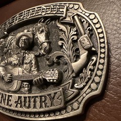 vintage GENE AUTRY belt buckle COUNTRY MUSIC heavy pewter WESTERN cowboy