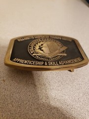 Willamette Carpenter Training Center Belt Buckle HANDMADE SAND-CAST SOLID BRASS