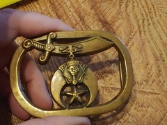 Vintage 1980 Shriners BBB Solid Brass Belt Buckle Baron