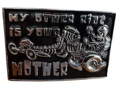 Bad Boy Belt Buckle Skeleton Hot Rod My Other Ride Is Your Mother New