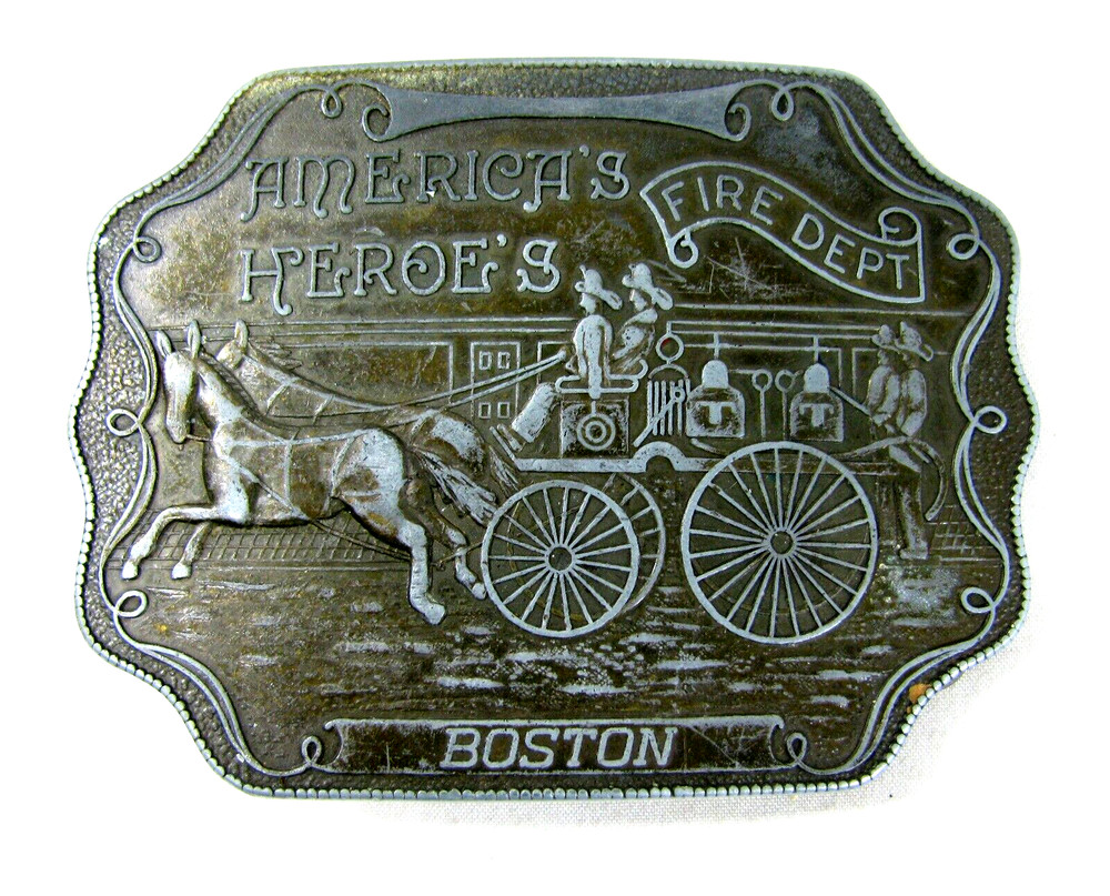 Fire Department – Americas Heroes Fire Dept. Boston Belt Buckle Western Style