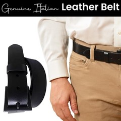 Beep Free 1 3/8&Prime; Genuine Italian Leather, Vegetable Tanned Belt 30-32, Black