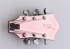 Pink Enamel Guitar Head Belt Buckle Musician Western other Colors Available