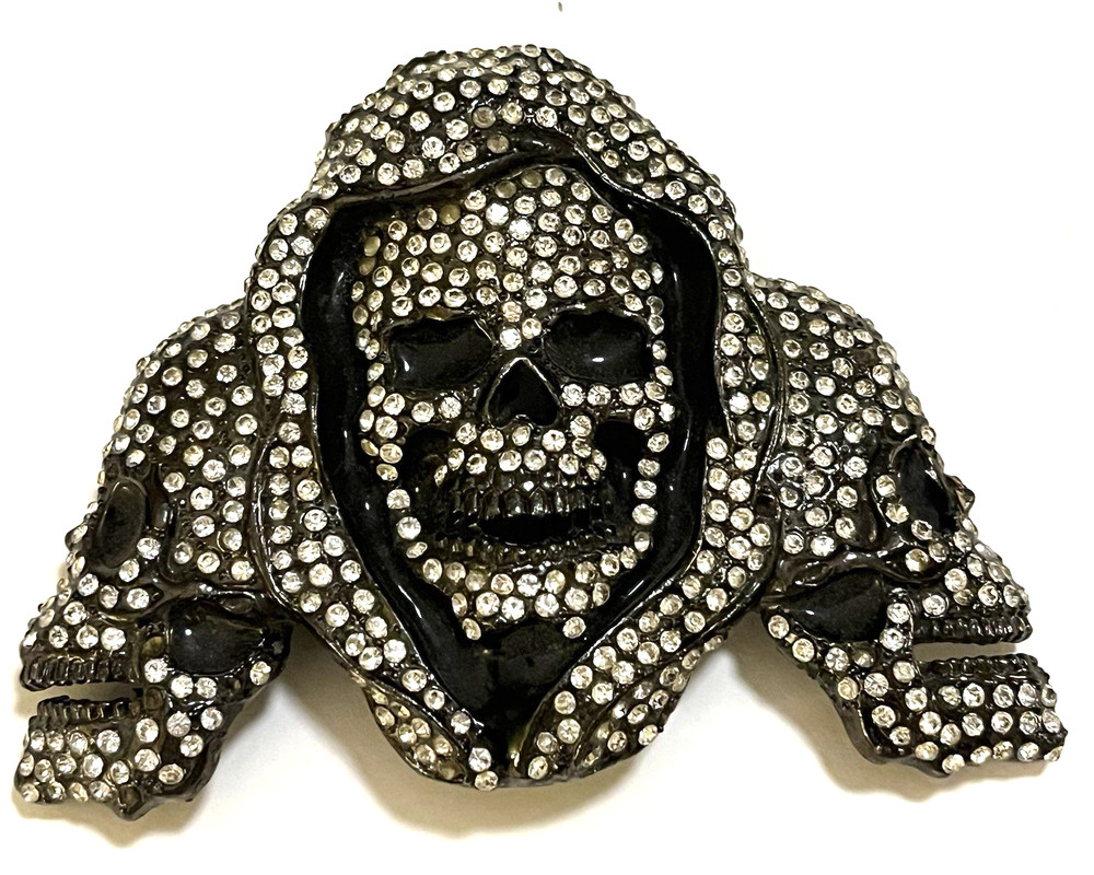 RT Signed Skull Rhinestones Pirate Costume Party Buckle Men&rsquo;s Fashion
