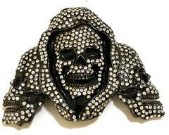 RT Signed Skull Rhinestones Pirate Costume Party Buckle Men&rsquo;s Fashion