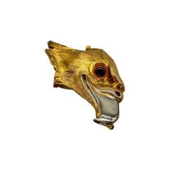 Christopher Ross Eagle Head Gold Plated Belt Buckle – Brown Eye