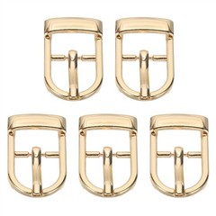 5 Pcs 0.5 Inch Adjustable Single Prong Buckle Belt Buckle, Gold Tone