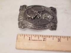 CHAMS belt buckle ornate metal Authentic Denim since 1977 Product of USA
