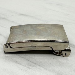 Silver Tone Web Clamp Military Style Slide Belt Buckle Simple Basic Unisex
