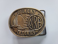 National Rifle Association Golden Eagles Belt Buckle Brass Shooting Hunting NRA
