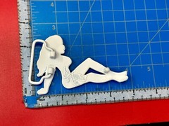 Mudflap Girl Belt Buckle Mud Flap White Color Enamel Cz Studded Belt Buckle