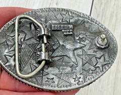 Vintage 1995 EGE Soaring Bald Eagle Silver Belt Buckle Made in USA Rockabilly 3D