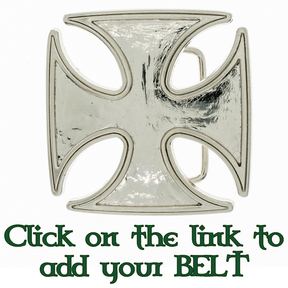 Iron Cross Belt Buckle Rocker Biker Gothic Metal Maltese