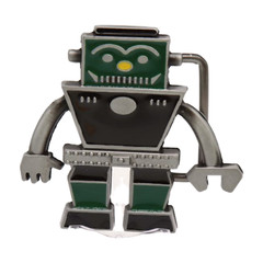Men Women Silver Metal Fashion Belt Buckle Robot Animation Statement Drip Style