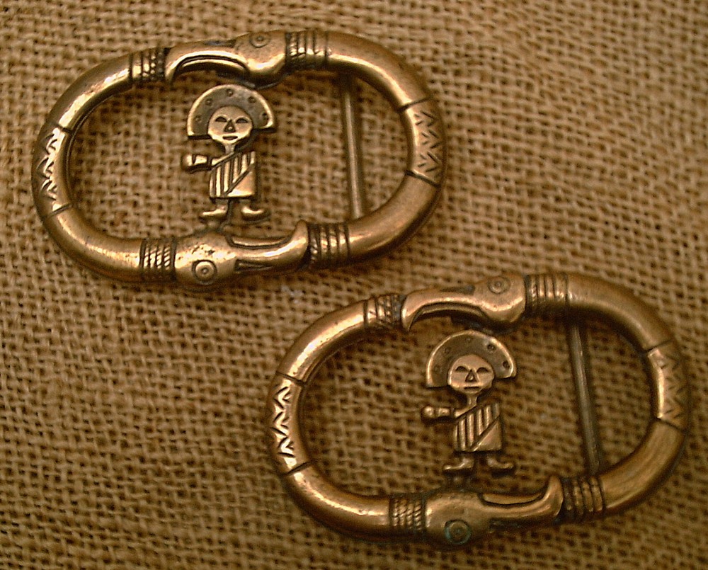 2 PCS BELT BUCKLE BUCKLE UNISEX BRASS INCA MEXICO MAYA NATIVE