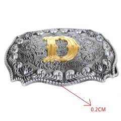 Men&rsquo;s Belt Buckles, English Letter in 3D, Western Style, CowboyAlphabe…