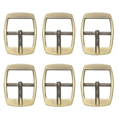 6 Pcs 0.8 Inch Single Prong Buckles Square Center Bar Buckles, Bronze