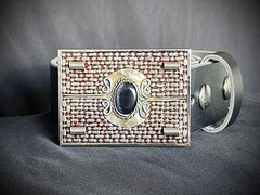 Peruvian Black Stone Ring Artisan Industrial Belt Buckle OOAK Darren McNeese