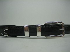 Genuine lizard belt size&rsquo;s 26 to 46.w/ sterling silver 925 buckle 4 pc set U.S.A