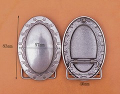 Western Heavy Duty Casual Oval Huge Metal DIY Leather Belt Buckle Fit 40mm Strap